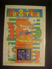 OLD MATTEL BURGERTIME HOME VIDEO GAME CARTRIDGER PRINT AD ORIGINAL VINTAGE 1983