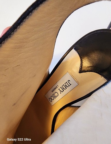 Jimmy Choo London Black Leather Zip Open Toe Open Back Bootie Heel Shoe 38 8 - Picture 22 of 24