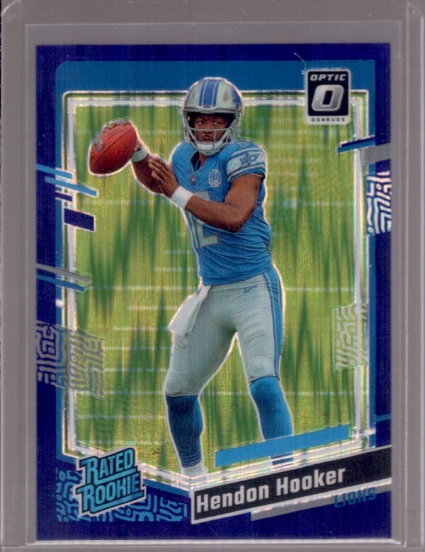 HENDON HOOKER 2023 Donruss Optic Purple Shock Holo Prizm Rated Rookie RC #234