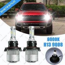 For Ford F-150 F-250 F-350 2pcs H13 9008 LED Headlight Bulbs High/Low Beam 6000K