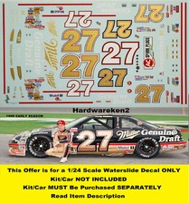 DECALCOMANIA NASCAR #27 MILLER ORIGINALE DRAFT 1990 PONTIAC GRAND PRIX PRIMA STAGIONE 1/24
