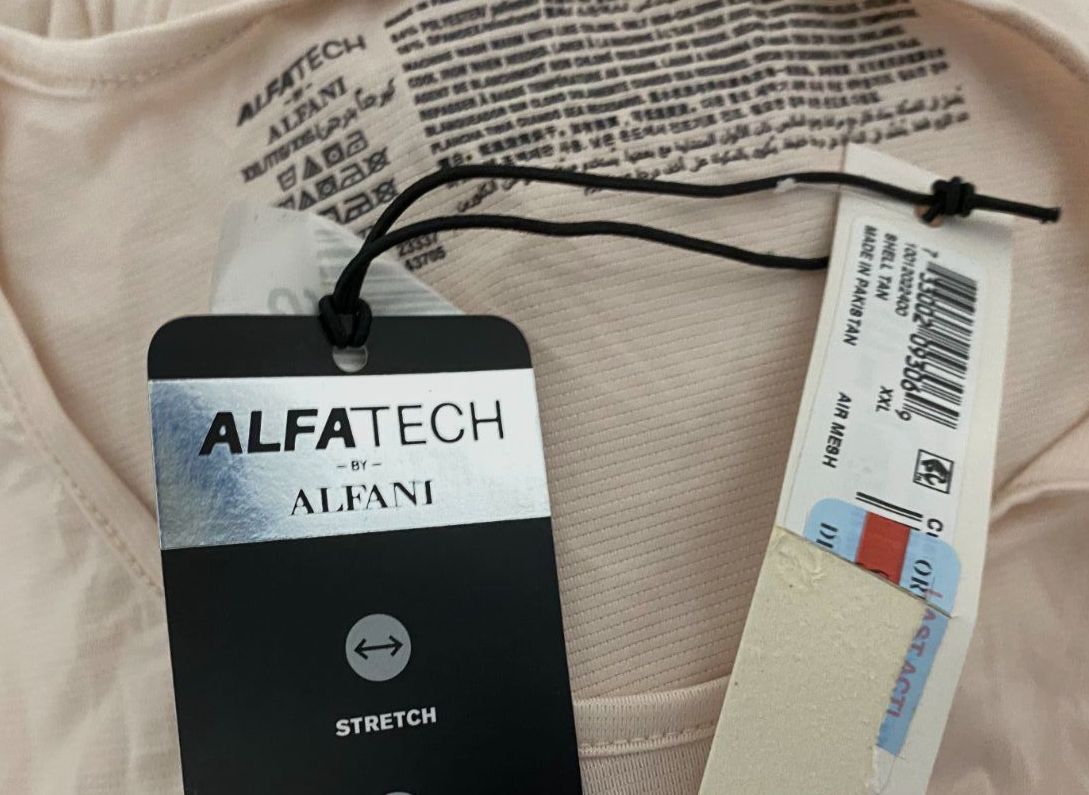 $30 Alfani Men's Pink Air Mesh Crew Neck Alfatech Stretch