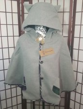 Early Morning Sheech One Size Light Gray/Purple Hooded Cat Cloak