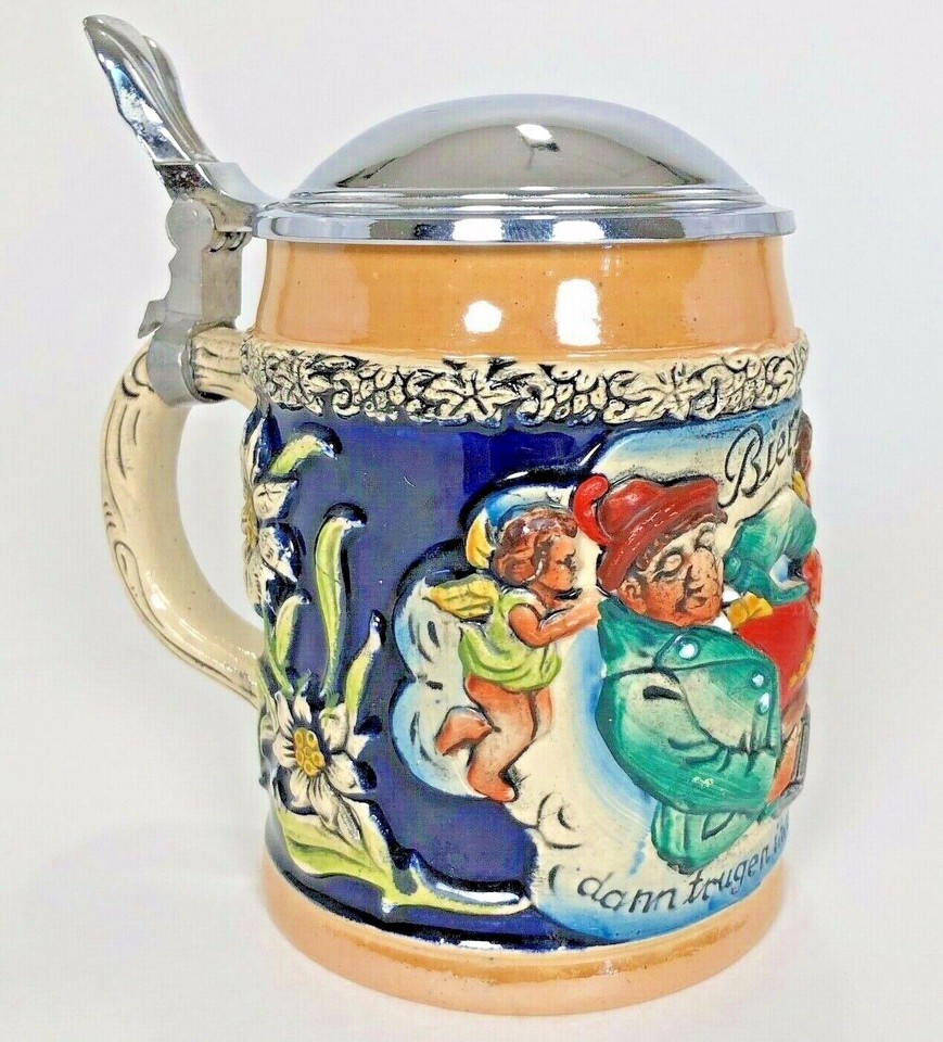 Vintage DBGM Beer Stein with Lid, Western Germany Collectors Beer Mug