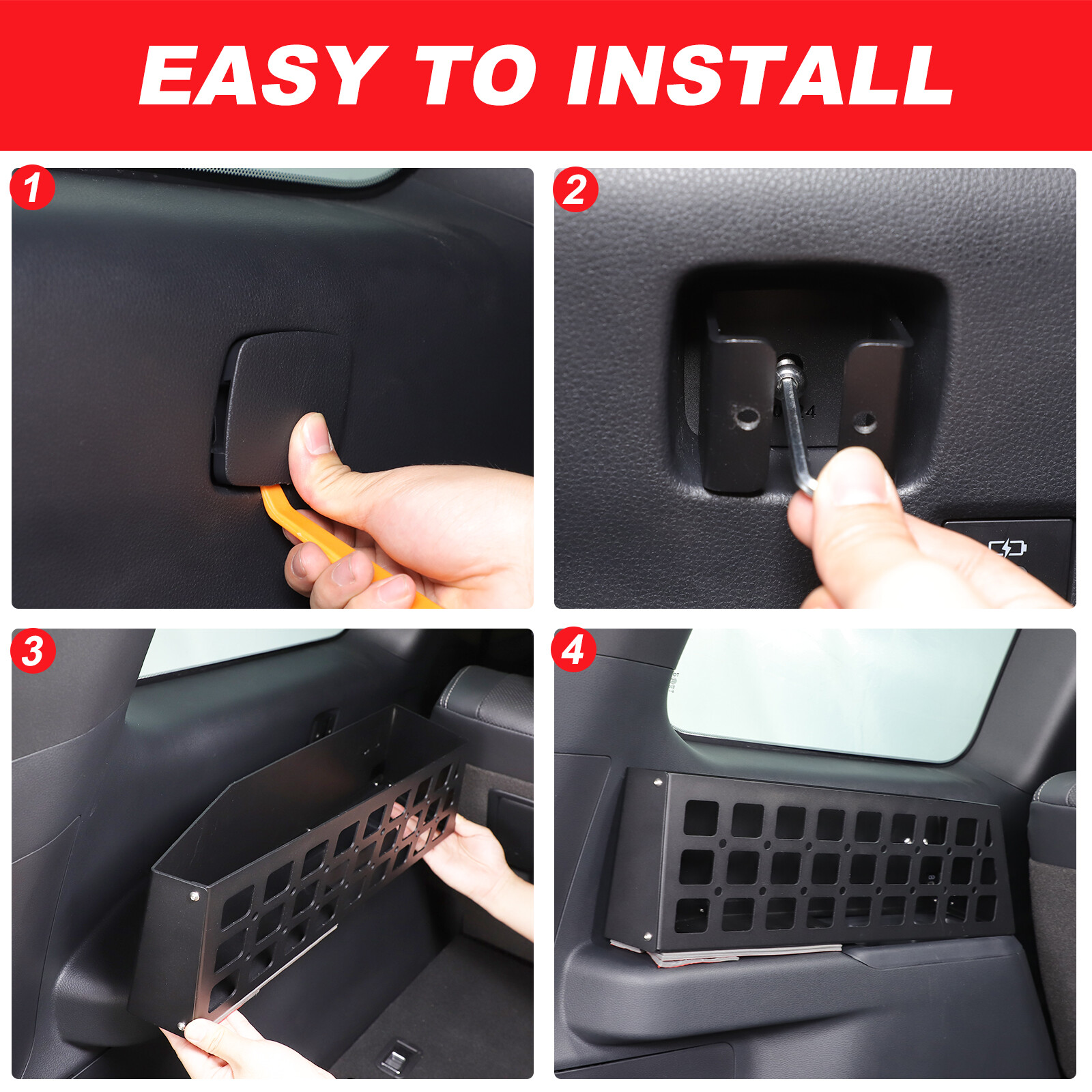 Trunk Organizer Storage Bin Molle Panel Fits Toyota LC250 Land Cruiser 2024 2025