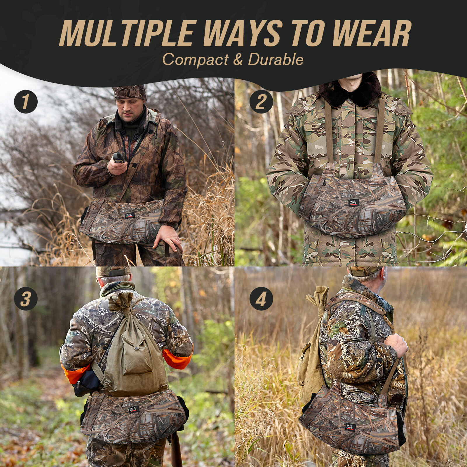 Camo Hand Warmer Pouch Warm Muff Waist Pack Glove Hunting Fishing