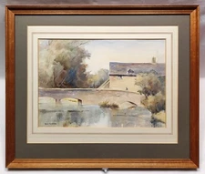 BEN J HEYMER - ORIGINAL SIGNED WATERCOLOR PAINTING - MILLHOUSE AT SWINBROOK 1979