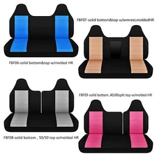 Cotton  bench seat cover w/molded headrest 2 tone Fits Ford f 150-250-350 