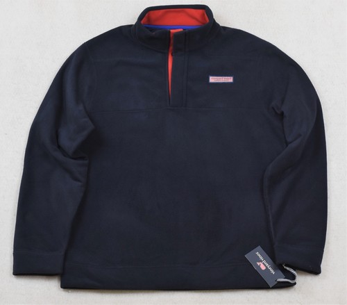 Vineyard Vines Harbor Fleece Shep Shirt Pullover Navy M Medium NWT $138 - Picture 6 of 6