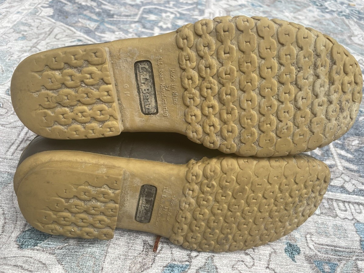 L.L. Bean Boots Tan Brown Made in USA Duck Boots Mens Size 9