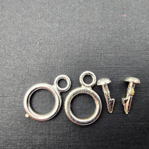Barbie Doll Jewelry Earrings Silver Beveled Studs with Hoops & Ring Replacement