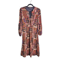 Zara Trafaluc M midi dress floral patchwork Boho Bohemian Cottagecore