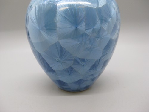 Vtg Louise Reding Crystalline Glaze Blue Studio Pottery Vase Signed! 5" Tall! - Picture 3 of 11