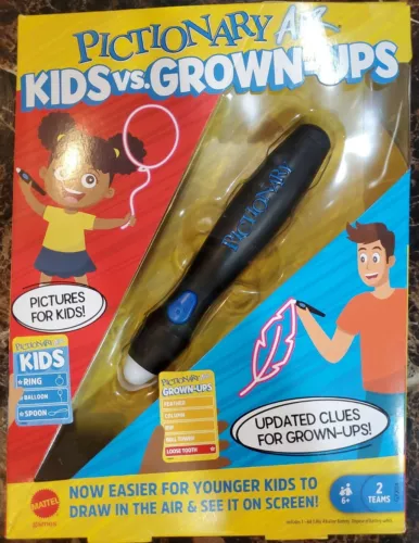 Mattel Games Pictionary Air Kids vs Grown-Ups Family Drawing Game, Links to Gift