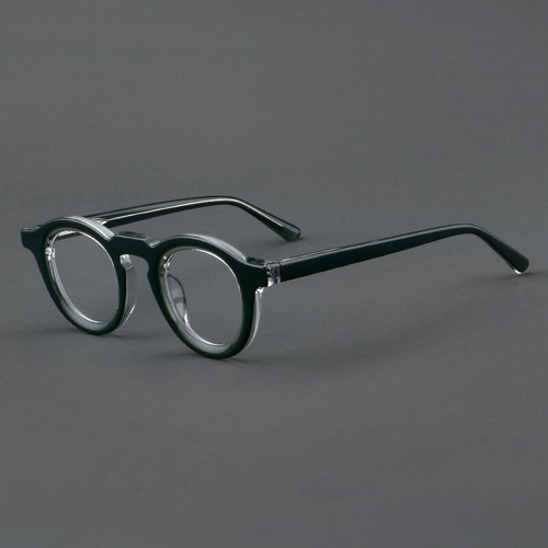 Deluxe Acetat Brille Glasses Vollrand Rund Retro Brillengestell Damen Herren - Bild 9 von 23