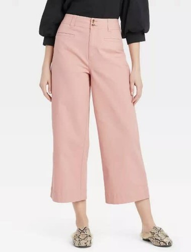 High Rise Cropped Wide Leg Pants 