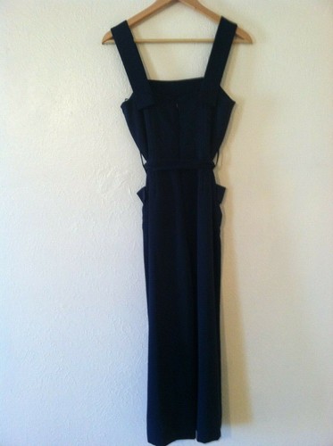 $129 NWT Sz. 0 Gianni Bini Square Neck Wide Leg Blue JumpSuit - Picture 7 of 14