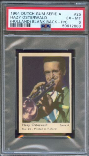 1964 Dutch Gum Card Serie A #25 HAZY OSTERWALD Jazz Trumpeter Bandleader PSA 6 - Picture 1 of 2