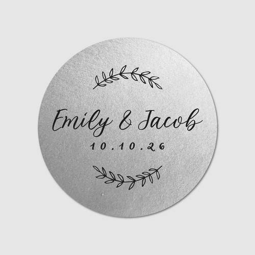 Script Font Monogram Labels For Wedding Stationery, Monogram Thank You Stickers - Picture 6 of 14