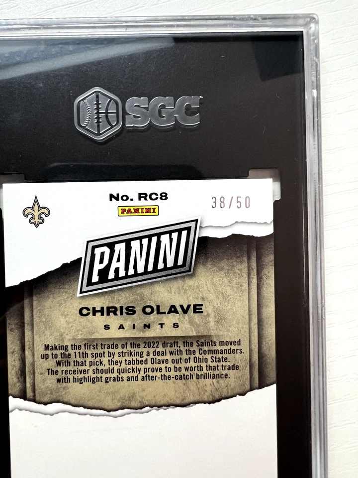 2022 Panini THE NATIONAL Chris Olave RC #RC8 Rookie GEM MINT SSP SP SGC 10 - Image 4 of 4