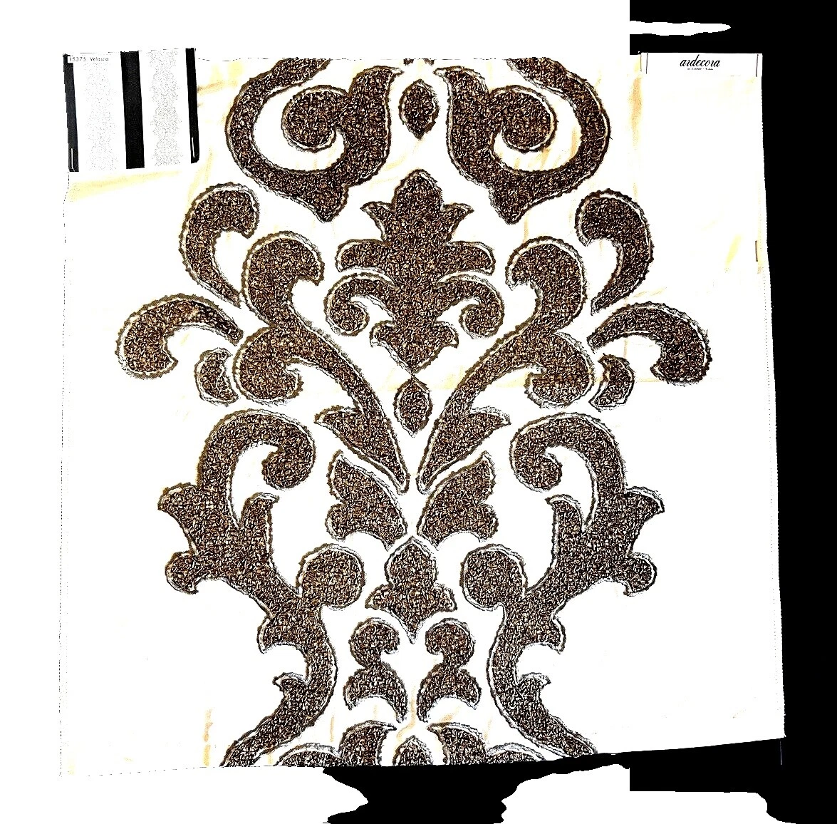 Mezcla de lino marrón Algodón telas artesanales de Damasco