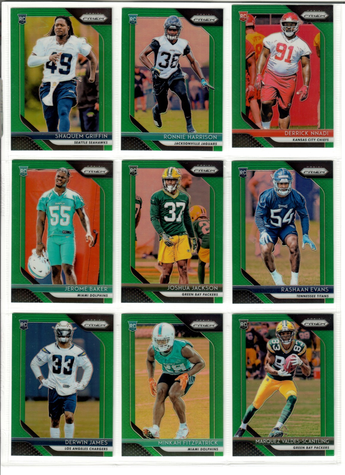 DERWIN JAMES 2018 Panini Prizm GREEN RETAIL EXCLUSIVE RC #248 L A CHARGERS