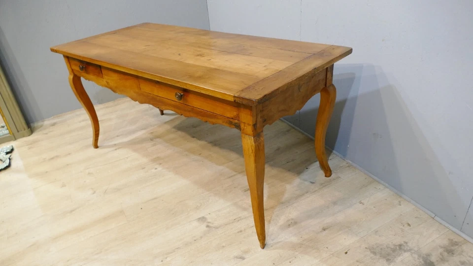 Table De Ferme Salle à Manger Style Louis XV En Merisier époque XIX ème - Photo 4/4