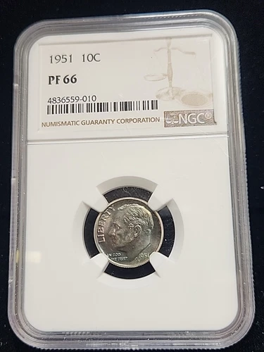 1951 Roosevelt Dime PF66 NGC Toning  RM625