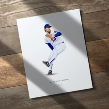 Rick Sutcliffe Chicago Cubs Baseball 8x10 Print Poster Art Illustrated