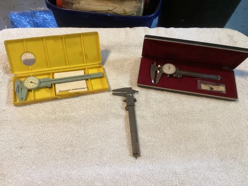 (3) vintage Calipers, Fowler, Mitutoyo, and Spanish made one