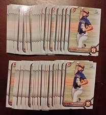 54 CARD LOT 2022 BOWMAN DRAFT PAPER MICHAEL KNORR BD-120 1ST BOWMAN ASTROS