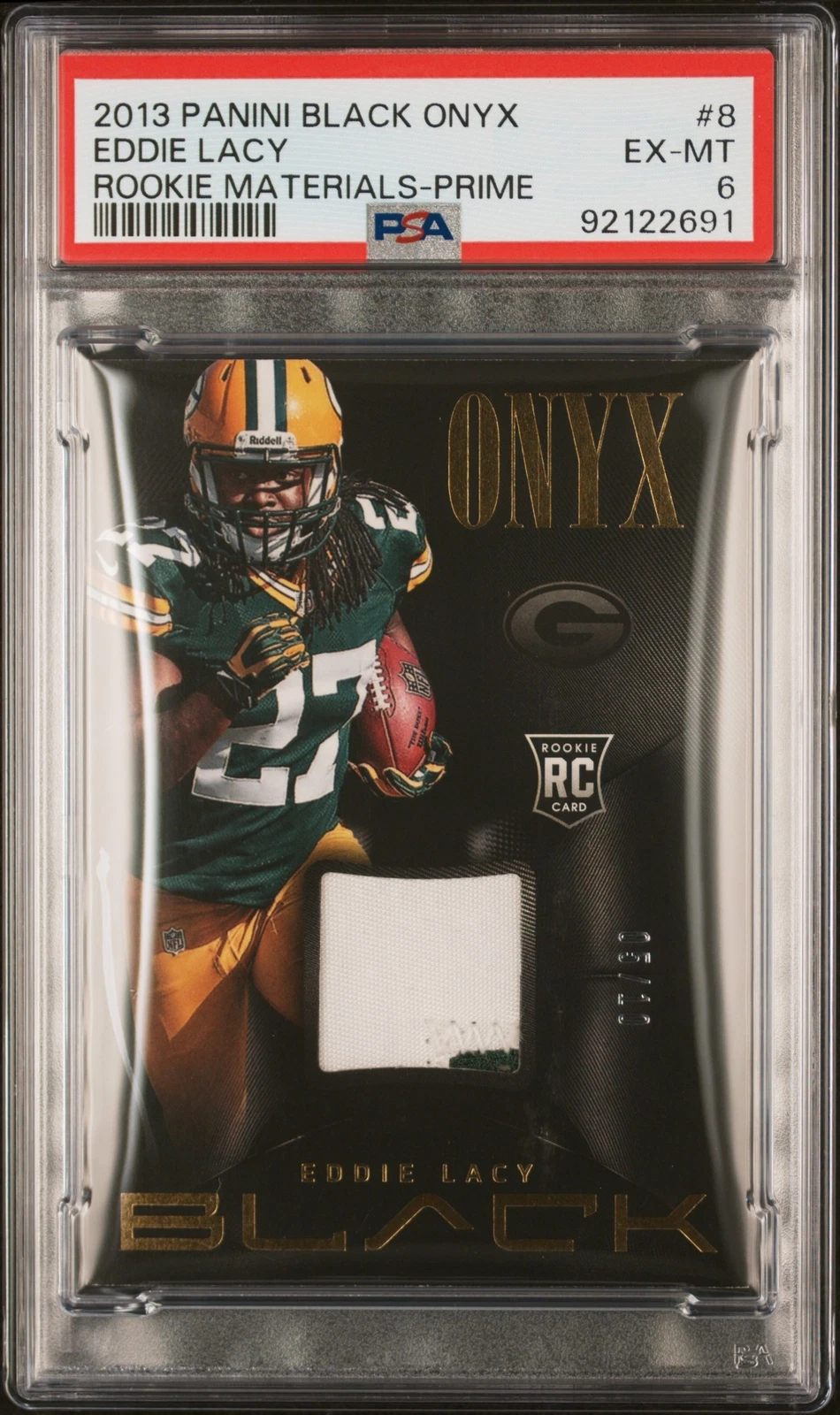 Eddie Lacy Panini Black Onyx Rookie Materials #8 Prime