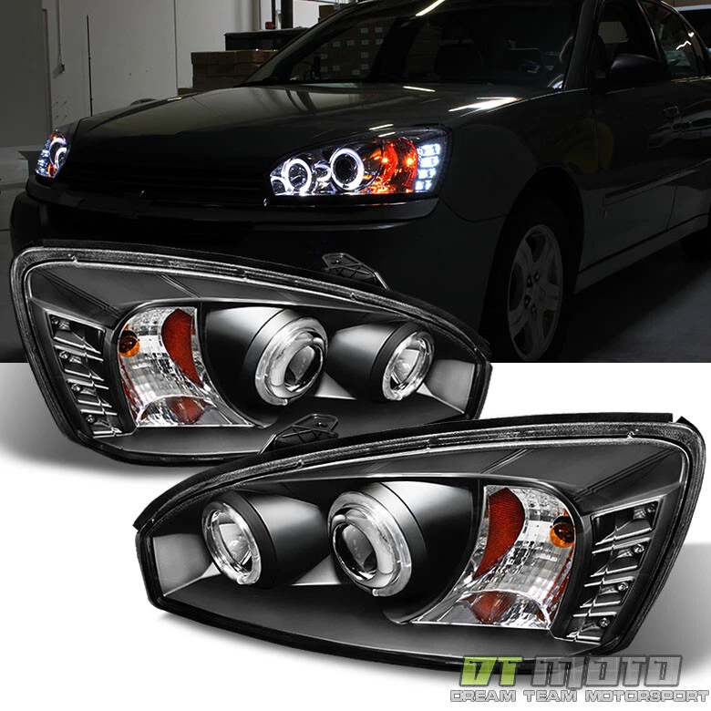 Faros proyectores LED halo negros para Chevy Malibu 2004 2005 2006 2007 Foto 2 de 4