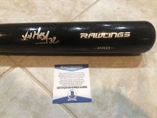VICTOR VICTOR MESA CUBA MARLINS SIGNED BLACK RAWLINGS BAT BECKETT BAS COA AUTO