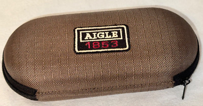 Vintage AIGLE 1853 Hard Shell Case Eyeglass Reading Glasses Eyewear Zippered