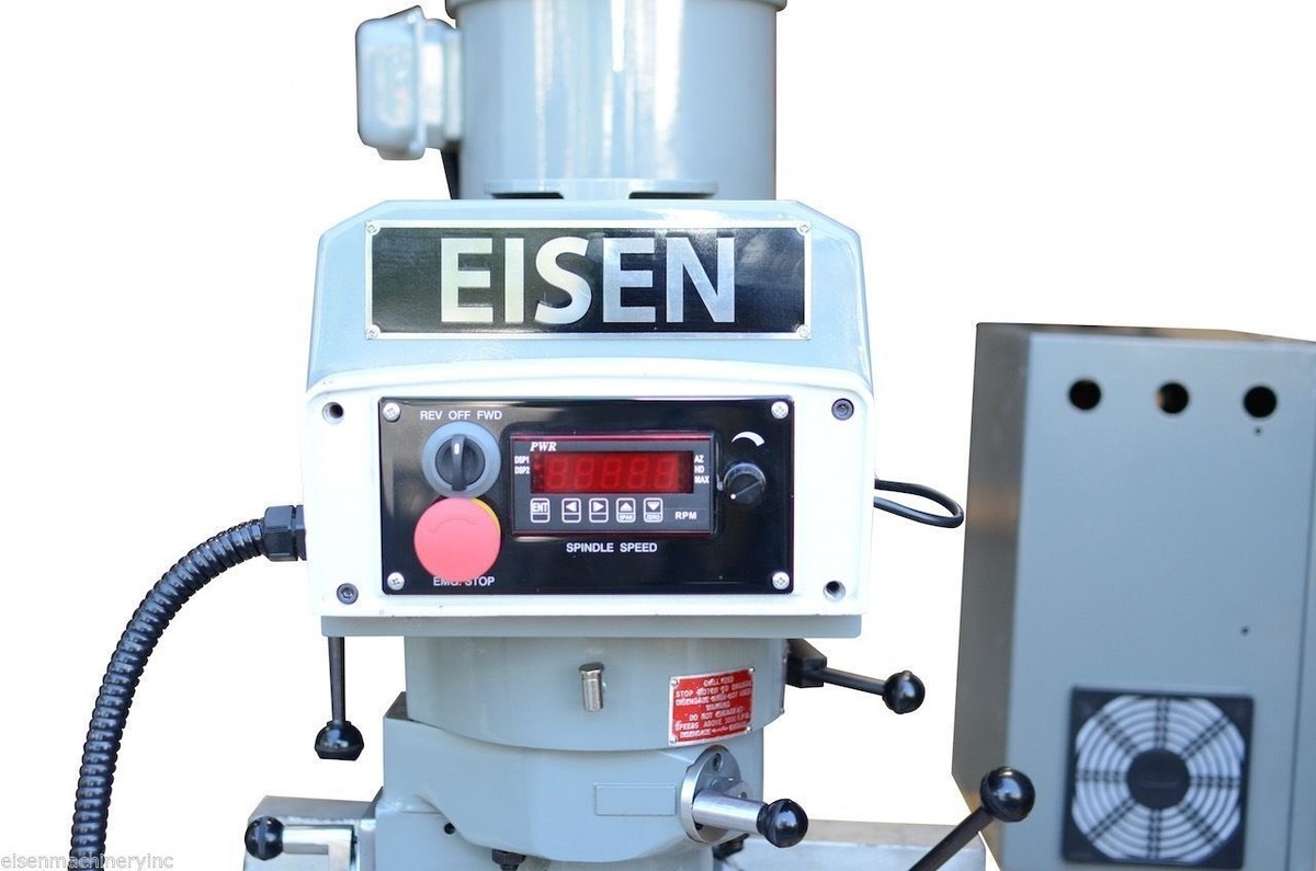 EISEN S-2AH-EVS 3HP Milling Head with Yaskawa VFD, R8 taper, for
