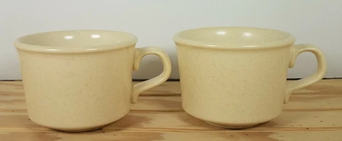 lot of 2 Beige Restaurant Ware heavy coffee mugs Made in the USA 