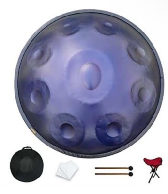 GLADFRESIT Handpan Drum 22inch in D Kurd Minor - Case - Stand - Mallets