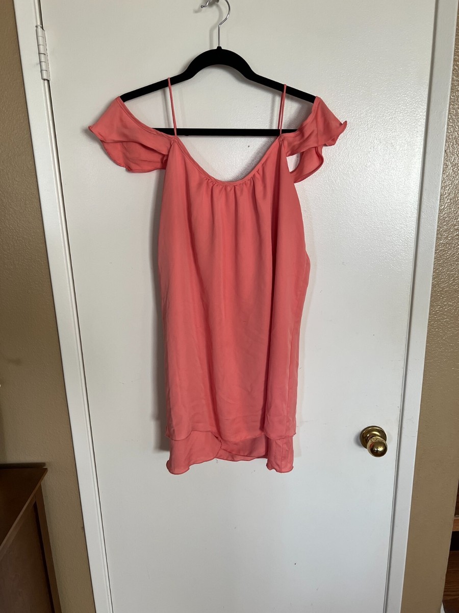 ladies coral dress Tyche Layered SIZE Large, coral pink dress