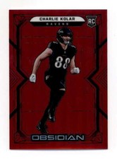 CHARLIE KOLAR 2022 PANINI OBSIDIAN #179 ELECTRIC ETCH RED ROOKIE #19/29 BF7294