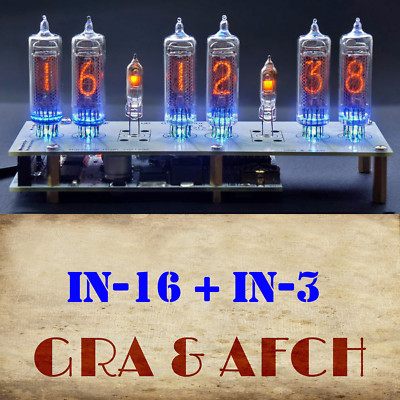 IN-16 Nixie Tube Clock RGB USB Musical Temp 12/24H SlotMachine WITH TUBES