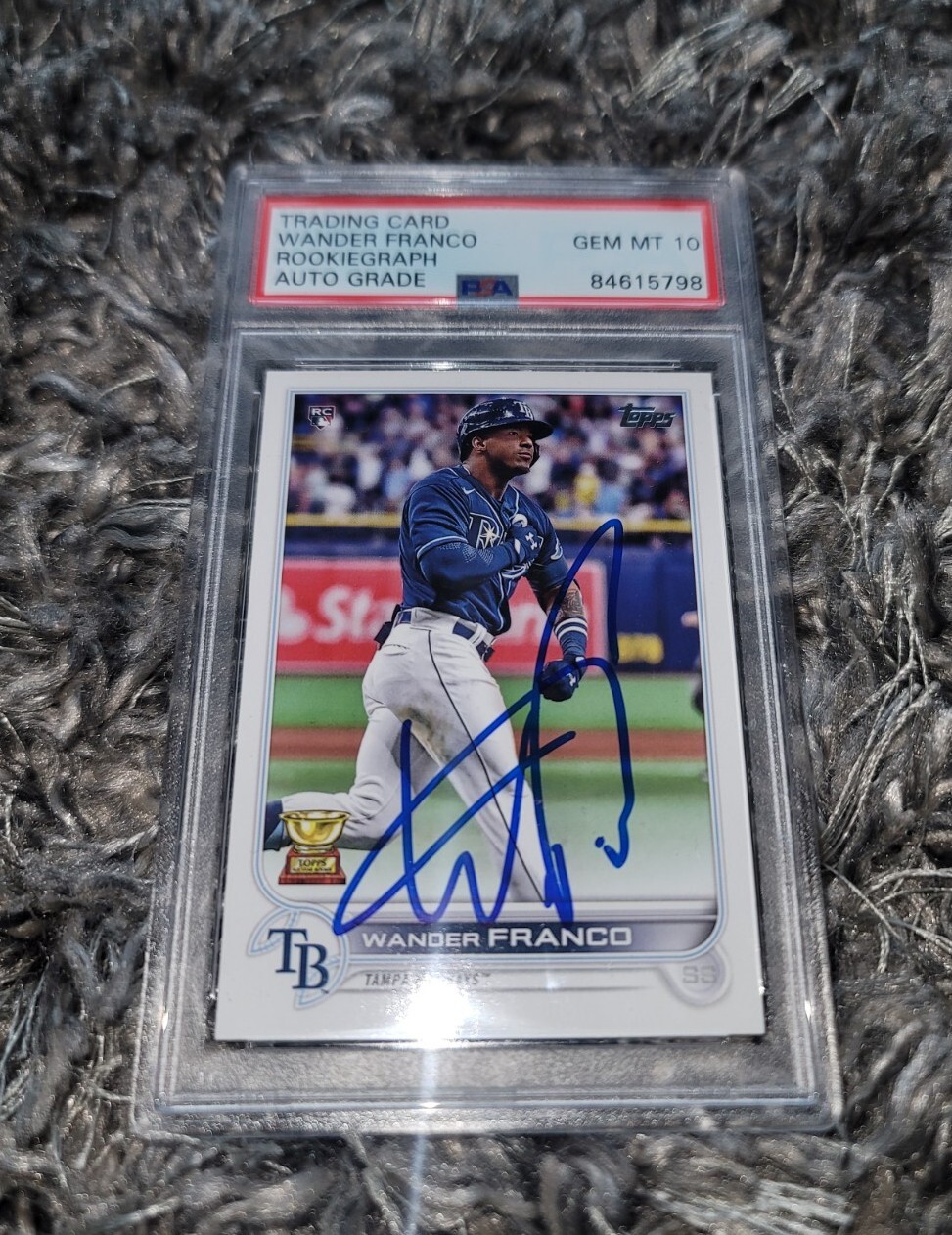 Wander Franco Signed 2022 Topps Series 1 Rookie 215 RARE PSA