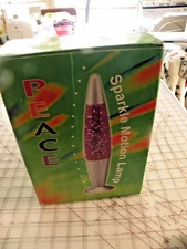 NIB Peace SPARKLE Motion Lamp Lava Lamp STAND SILVER LIQUID BLUE