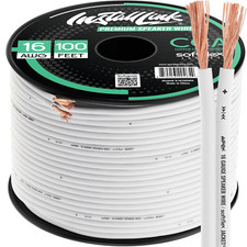 Cable de altavoz de 16 gauge blanco , 100 pies, para auto, hogar o RV, CCA.
