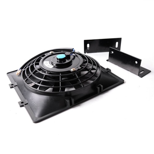 Enfriador de aceite de motor de transmisión de aluminio universal 30 filas 10AN + ventilador eléctrico de 7" - Imagen 7 de 12