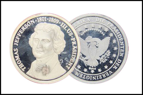 Silbermedaille Thomas Jefferson 1801-1809  III US Präsident vom Juwelier Nowak - Bild 1 von 5