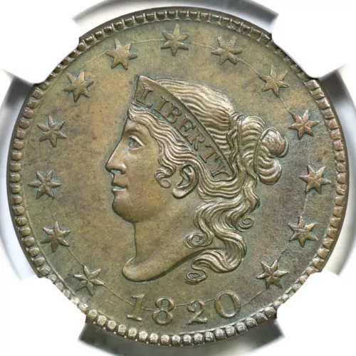 1820 N-13 R-1 NGC MS 64 BN Matron or Coronet Head Large Cent Coin 1c