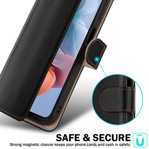 For Motorola Moto E14 Case, Leather Wallet Flip Stand Phone Cover & Screen Guard - Picture 5 of 21