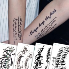 Body Art Tattoo Sticker Water Transfer Temporary English Alphabet Pattern New