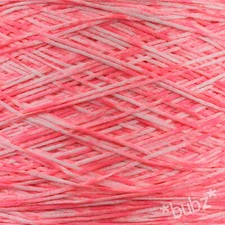 PINK & WHITE 4 PLY ITALIAN TAPE YARN 400g CONE 8 BALL SPACE DYED RIBBON KNITTING